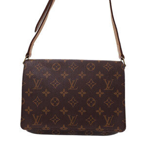 Louis Vuitton Monogram Leather Brown Musette Tango Short Shoulder Bag